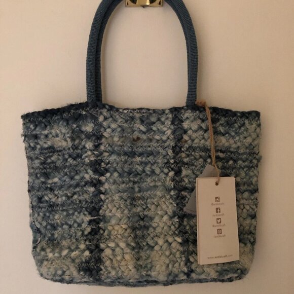 Antik Kraft Jute and Bead Tote Bag - Picture 1 of 12